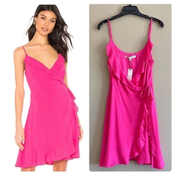NWT Cupcakes & Cashmere Pink Ruffle Wrap Dress - Picture 1 of 7